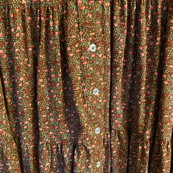 Brown floral print long sleeve dress - Picture 4 of 5